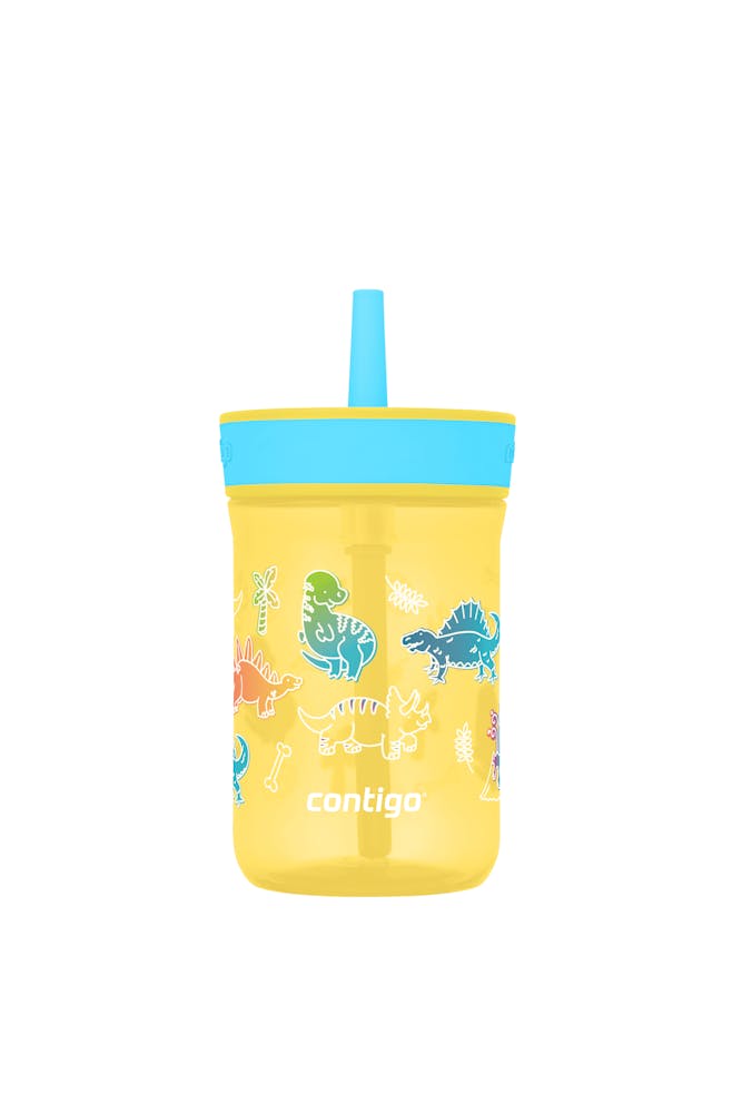 Kids Leighton Spill-Proof Tumbler with Straw, 14oz., 2-Pack D4 Pineapple Blue Raspberry & Little Dinos