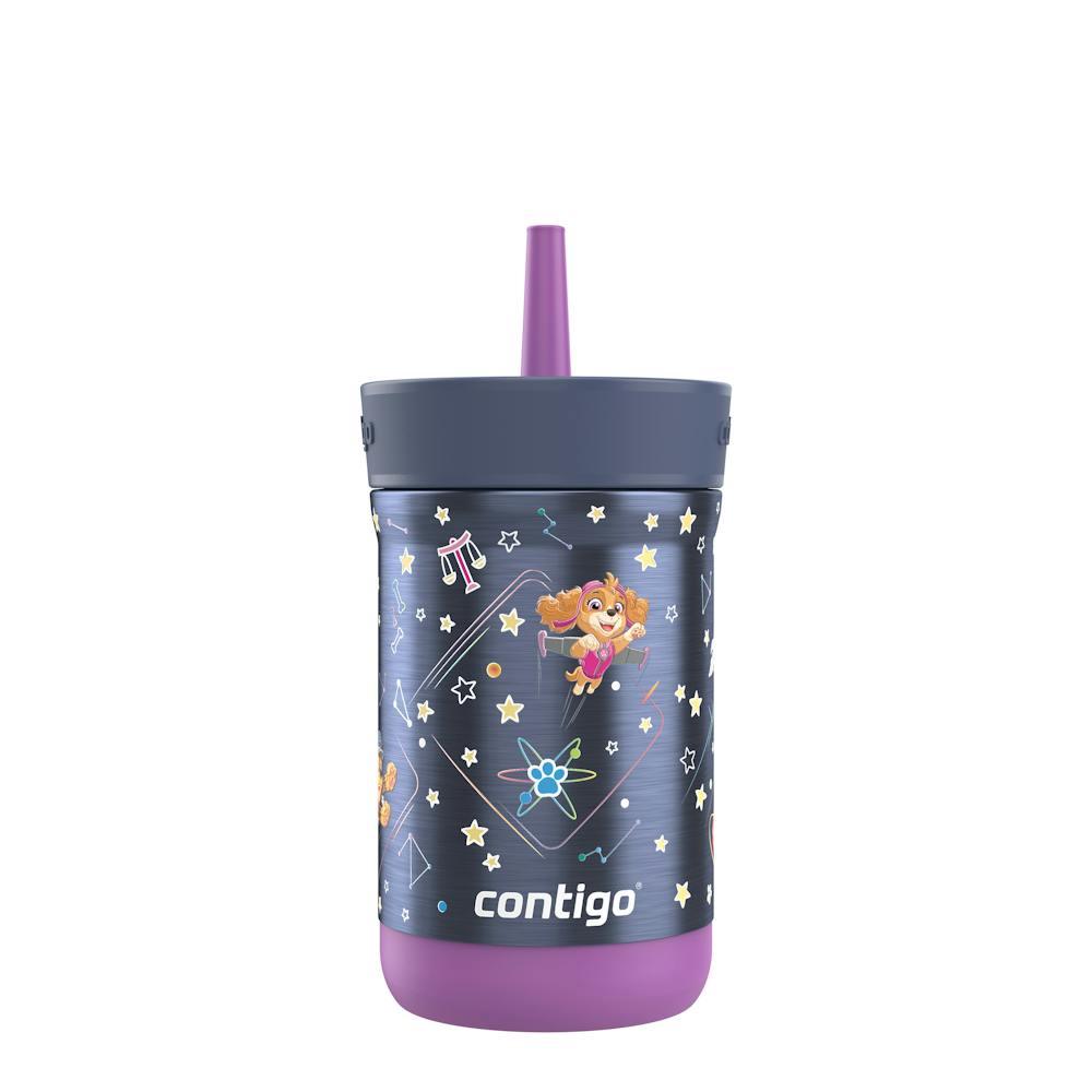 Contigo® Kids Leighton Spill-Proof Stainless Steel Tumbler with Straw, 12oz. U6 Deep Purple Space Zodiac