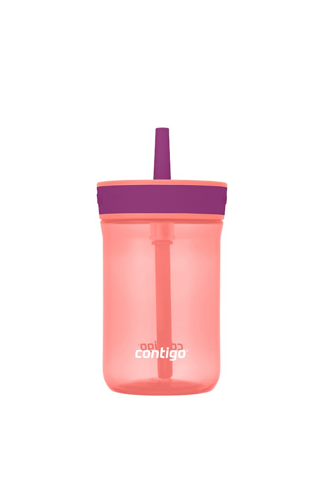 Kids Leighton Spill-Proof Tumbler with Straw, 14oz., 2-Pack D4 Coral Grape