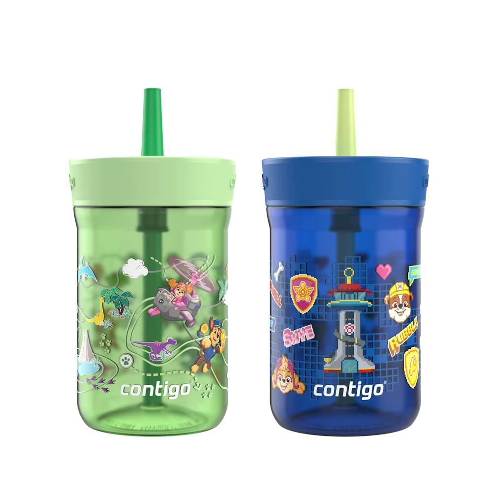 Kids Leighton Spill-Proof Tumbler with Straw, 14oz., 2-Pack D4 Blue and Green Aubrey