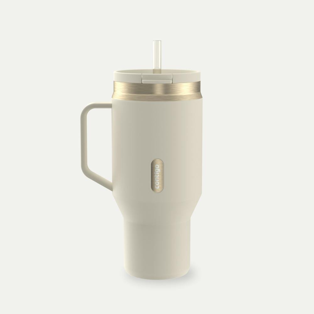 30 oz SnapSeal™ Tumbler (w/ Straw & Handle) A9 Oatmilk Champagne