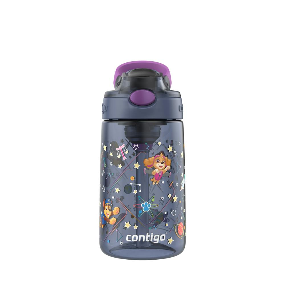 Contigo® Kids Water Bottle with Redesigned AUTOSPOUT® Straw, 14 oz, 2 pack E6 Purple Space Zodiac