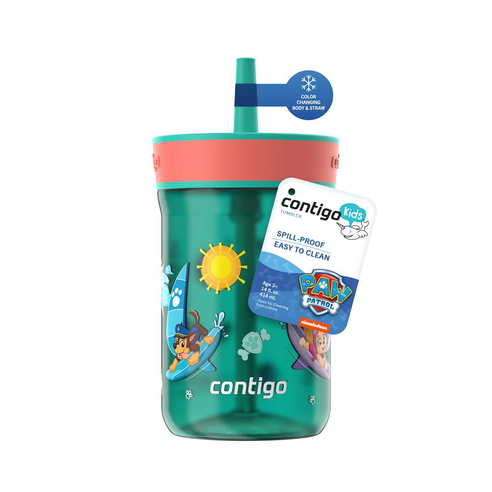 Kids Leighton Spill-Proof Tumbler with Straw, 14oz., 2-Pack D4 Tourmaline